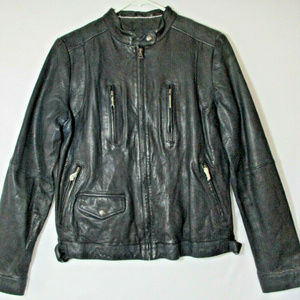 M NWT$298 Banana Republic Black Cafe Racer Moto Na